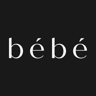 bebe in white on black shirt T-Shirt