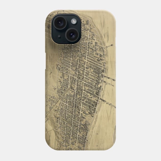 Vintage Pictorial Map of Atlantic City NJ (1900) Phone Case by Bravuramedia