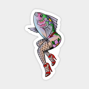 Vintage Mermaid Tattoo Flash Magnet