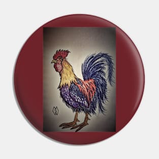 Colorful Rooster Pin