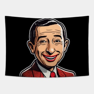 pee wee herman smiling with red suit and red tie Tapestry