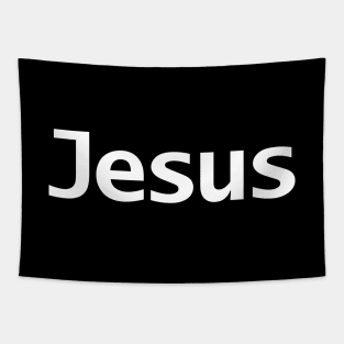 Jesus Minimal Typography White Text Tapestry