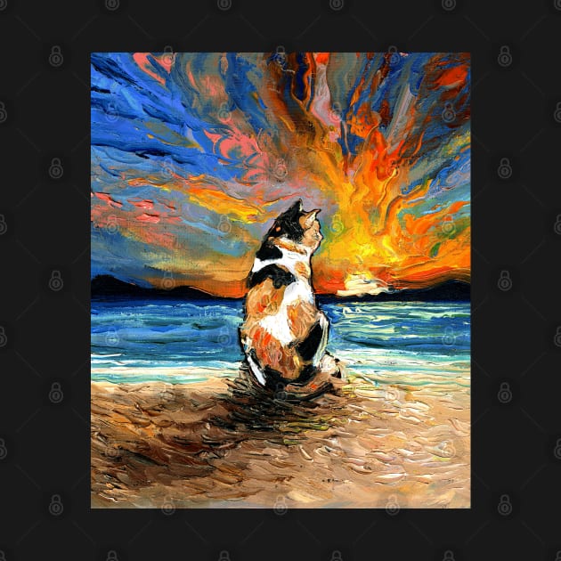 Beach Days - Calico Cat by sagittariusgallery