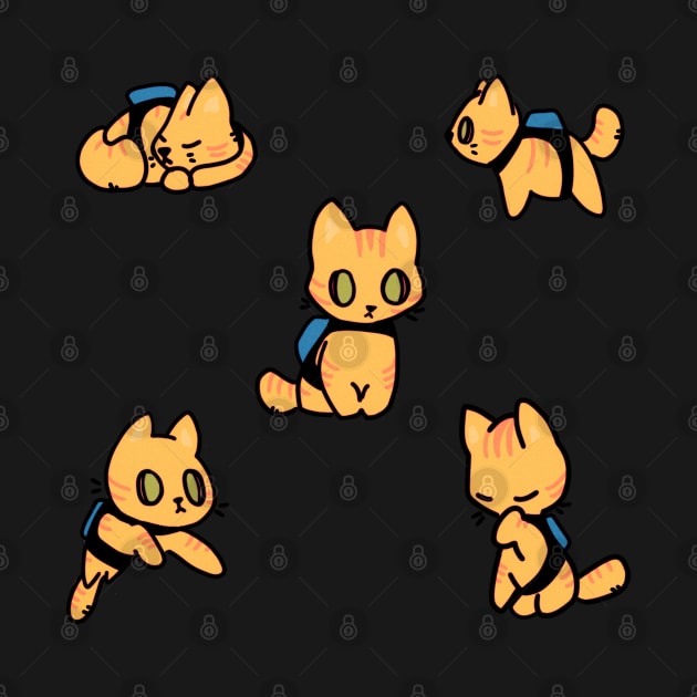 Stray cat game set kawaii cute by astronauticarte