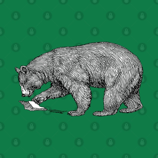 Mountain Bear Black On White Line Illustration Cut Out by taiche