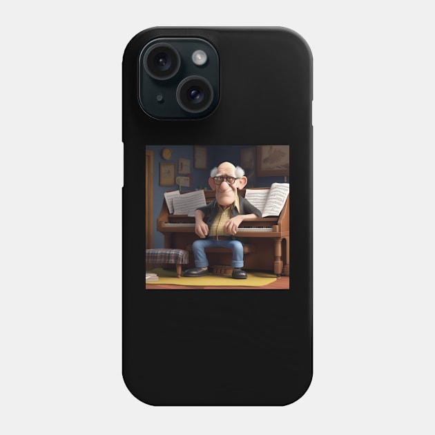 Grandfather Sitting At The Piano Phone Case by Musical Art By Andrew