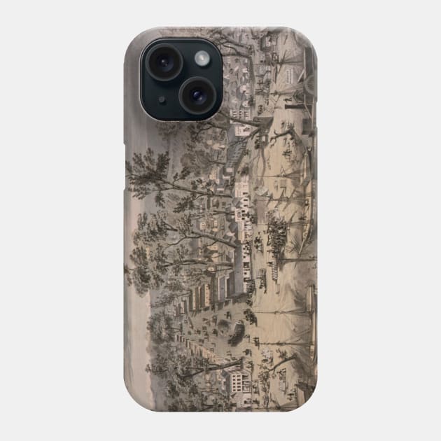 Vintage Pictorial Map of Sacramento (1850) Phone Case by Bravuramedia