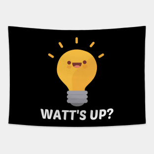 Watt's Up? - Cute Bulb Pun Tapestry