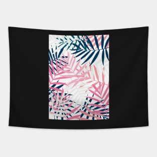 Tropical Foliage Navy and Blush Tapestry