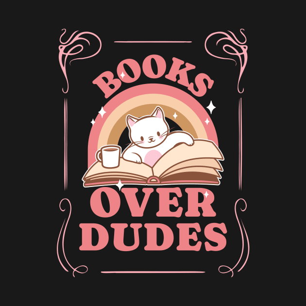 Books over dudes - Cat Reading Book by Kamran Sharjeel