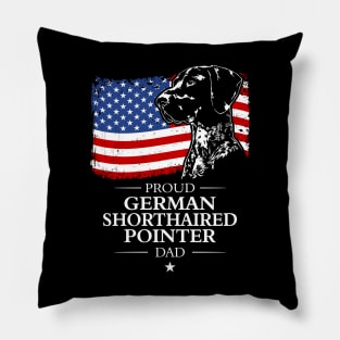 German Shorthaired Pointer Dad American Flag patriotic dog Pillow