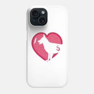 Minimalistic Red Heart I Love German Shepherds simple White Background Phone Case