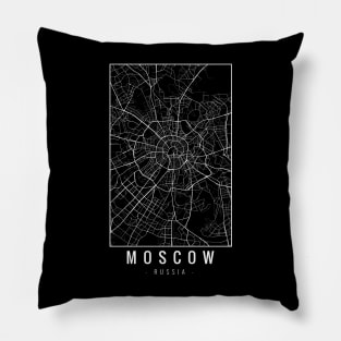 Moscow Russia Minimalist Map Pillow