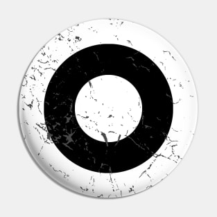 Distressed White and Black Roundel Pin