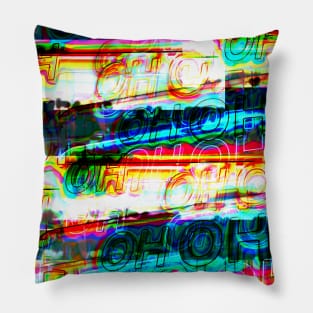 Oh Oh Neon Layer Background Pillow