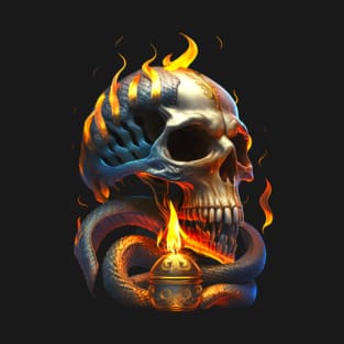 skull on fire T-Shirt