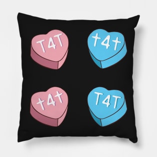 Trans T4T Valentines Pride Heart Shape Candy Pillow