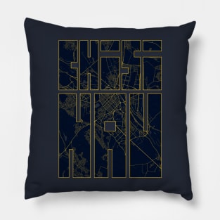 Chisinau, Moldova City Map Typography - Gold Art Deco Pillow