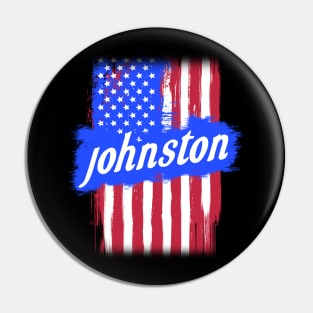 American Flag Johnston Family Gift For Men Women, Surname Last Name Pin