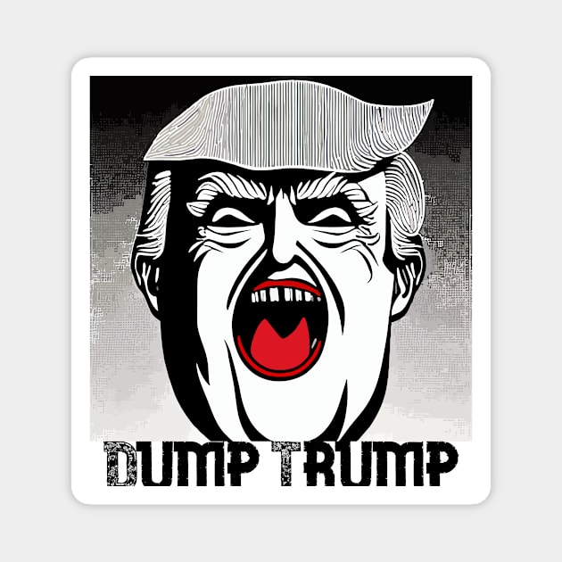 Dump Trump Black and White Magnet by MindGlowArt