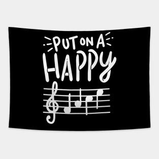 Put On A Happy Face Music Shirt - Funny Music Teacher Tapestry