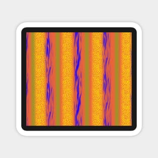 Stripes in Varied Textures Yellow Blue Orange Green Magnet