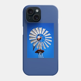 "Windmill Against Royal Blue Sky" Phone Case