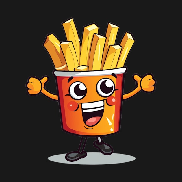 kawaii french fries T-Shirt cute ,potatofood funny by nonagobich