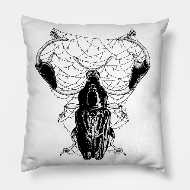 Metal beetle Pillow by ArtbyGraves