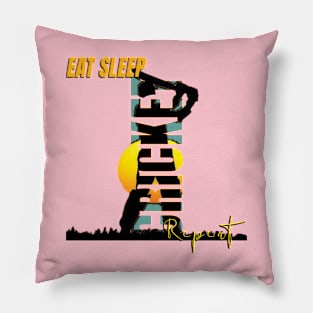 Eat sleep cricket repeat Pillow