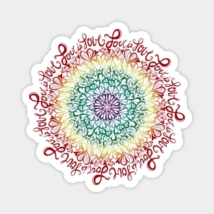 Love is Love Rainbow Mandala Magnet