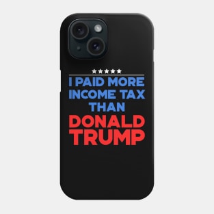 Funny I Paid More Tax Than Donald Trump Typography Phone Case