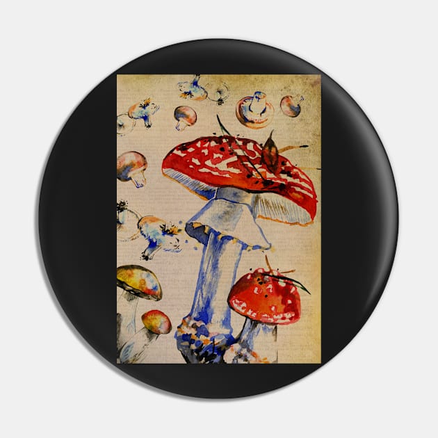 Fly agaric amanita muscara mushroom vintage dictionary print design Pin by madhatdesigns