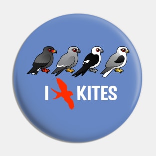 Cute I Heart Kites Cartoon Birds Pin