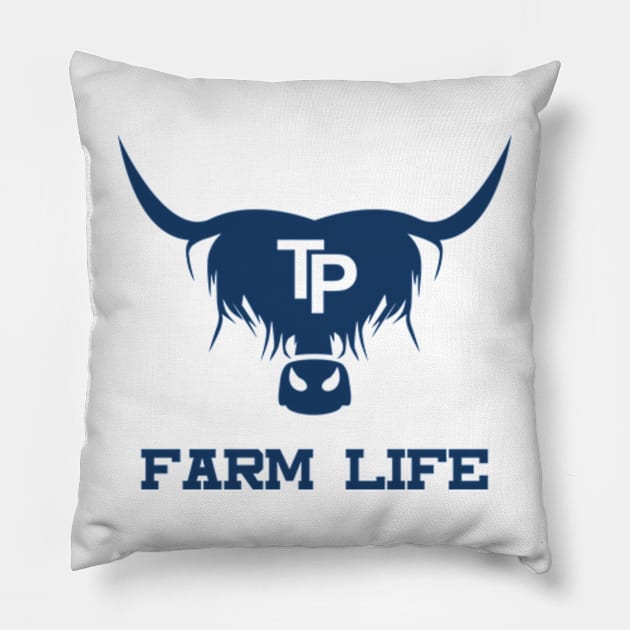 Tom Pemberton Merch Farm Life Logo Pillow by L-Ison
