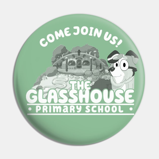 Bluey Glasshouse Primary School B/W Pin by Classic_ATL