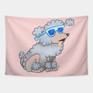 Cool Poodle - Cartoon Dog Wearing Sunglasses Tapestry