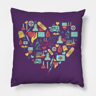 Phlebotomist Heart Design Pillow