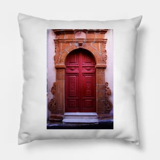 A Red Door in Calascibetta, Sicily 2012 Pillow