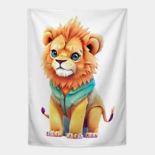 colorful cute lion Tapestry