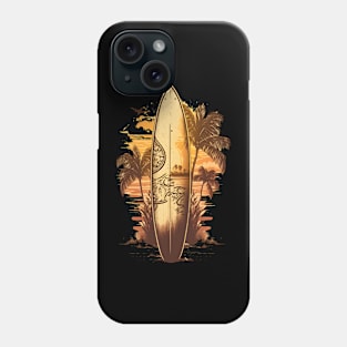 Vintage Sun Surfboard Surfing Water Sports Phone Case