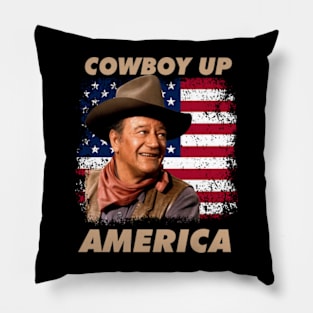 Cowboy Up America – John vintage Wayne Pillow