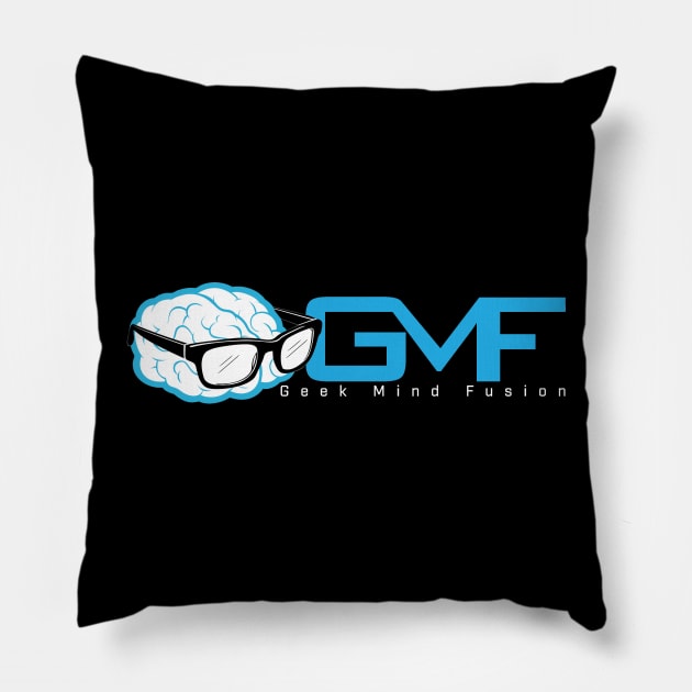 Geek Mind Fusion Logo Horizontal (Dark Colors) Pillow by GeekMindFusion