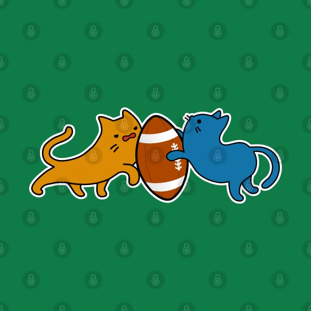 Cats fight for a ball American football by GlanceCat