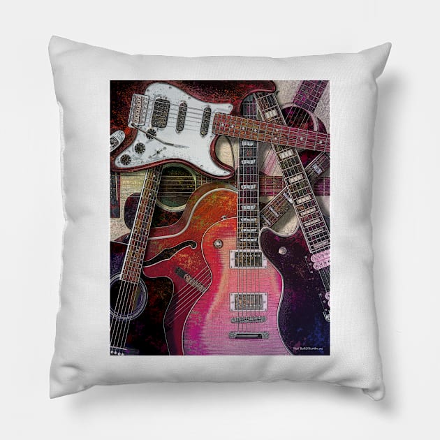 Guitar Collection Pillow by Rick Borstelman