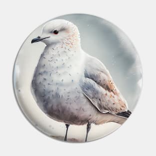 Iceland Gull - Watercolor Paint Pin