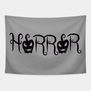 HORROR PUMPKIN BLACK Tapestry