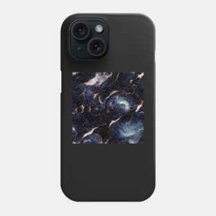 Blue gold marble pattern Phone Case