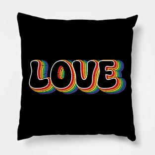 Love Design for LGBTQ Pride Supporters Retro Vintage Style Pillow