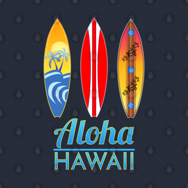 Aloha Hawaii Surfboards Surf Art by macdonaldcreativestudios